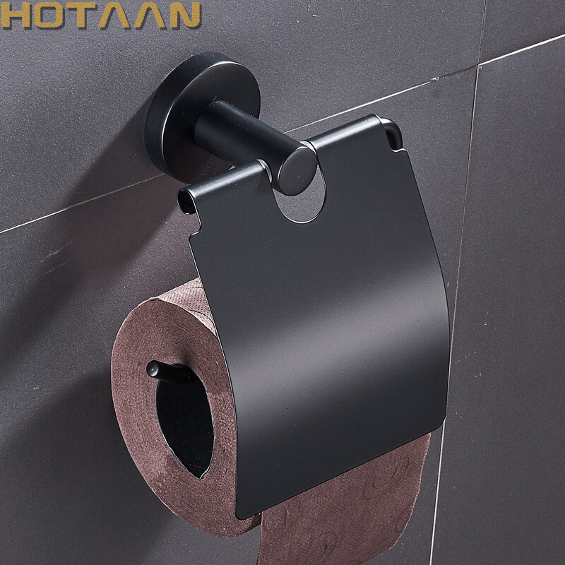 Hotaan Dozator de prosoape de baie de bucatarie din otel inoxidabil Suport de hartie negru Accesorii de baie 10992-H