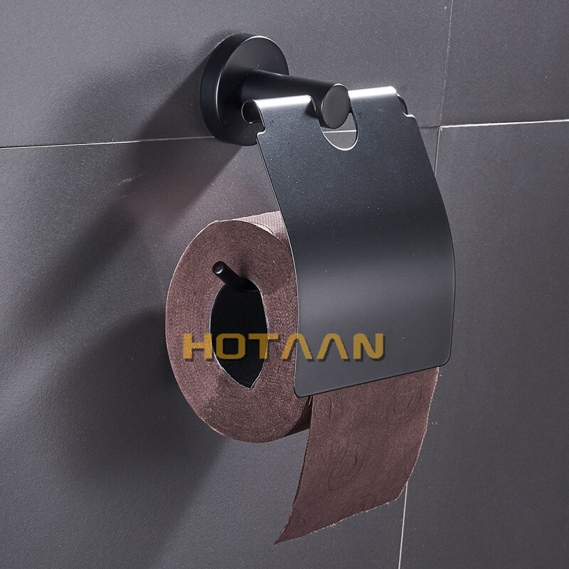 Hotaan Dozator de prosoape de baie de bucatarie din otel inoxidabil Suport de hartie negru Accesorii de baie 10992-H