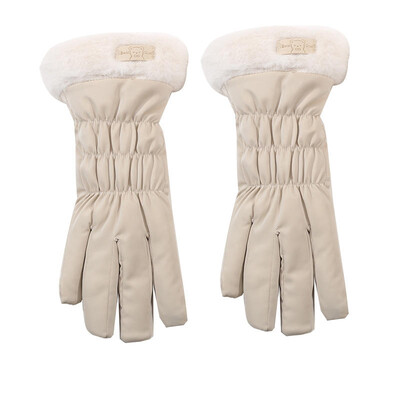 2024 Mănuși căptușite drăguțe femei iarnă fleece îngroșat cald Ciclism alpinism schi mănuși din bumbac de pluș