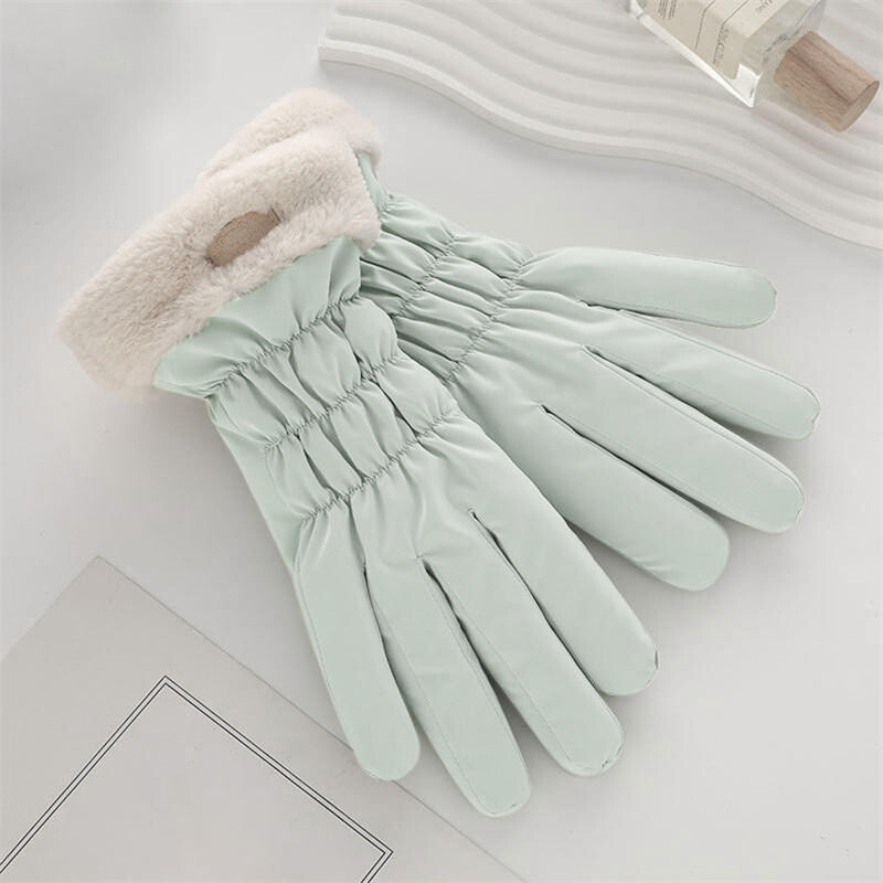 2024 Mănuși căptușite drăguțe femei iarnă fleece îngroșat cald Ciclism alpinism schi mănuși din bumbac de pluș