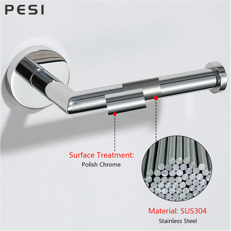 304 Roostevabast terasest WC-paberi hoidik Seinale paigaldatav paberrätikuhoidja kruvirulli hoidik riiuli jaoturi riiul WC-tarvikud