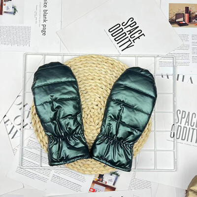 Ziemas Jauns Plus Samts Biezs Siltas Rokas Cimdi Āra Slēpošana Ūdensizturīgs Vēja Necaurlaidīgs Sieviešu Cimdi Vienkrāsaini Glancēti Cimdi