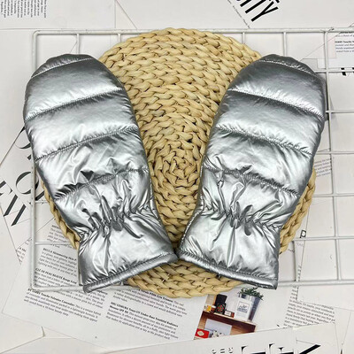 Ziemas Jauns Plus Samts Biezs Siltas Rokas Cimdi Āra Slēpošana Ūdensizturīgs Vēja Necaurlaidīgs Sieviešu Cimdi Vienkrāsaini Glancēti Cimdi