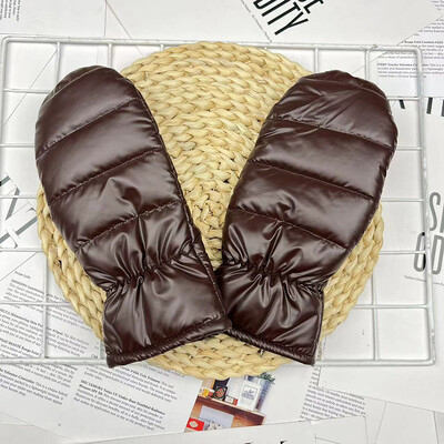 Ziemas Jauns Plus Samts Biezs Siltas Rokas Cimdi Āra Slēpošana Ūdensizturīgs Vēja Necaurlaidīgs Sieviešu Cimdi Vienkrāsaini Glancēti Cimdi