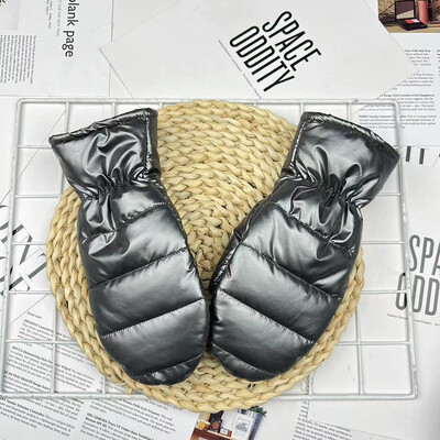 Ziemas Jauns Plus Samts Biezs Siltas Rokas Cimdi Āra Slēpošana Ūdensizturīgs Vēja Necaurlaidīgs Sieviešu Cimdi Vienkrāsaini Glancēti Cimdi