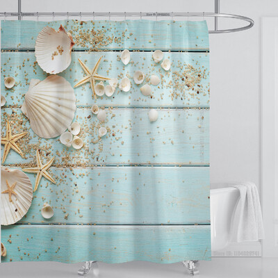 Perdeau de duș mare plajă 3D Modern tropical frunze de palmier peisaj imprimat Baie Impermeabil Decorat pentru casa Paravan de duș lavabil