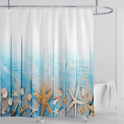 Perdeau de duș mare plajă 3D Modern tropical frunze de palmier peisaj imprimat Baie Impermeabil Decorat pentru casa Paravan de duș lavabil