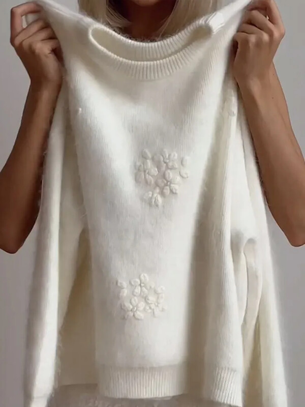 Sieviešu vienkrāsains izšuvums ar apdruku trikotāžas džemperis ikdienišķs ar garu kakla izgriezumu, brīvs džemperis rudens ziemas dāmu High Street džemperi