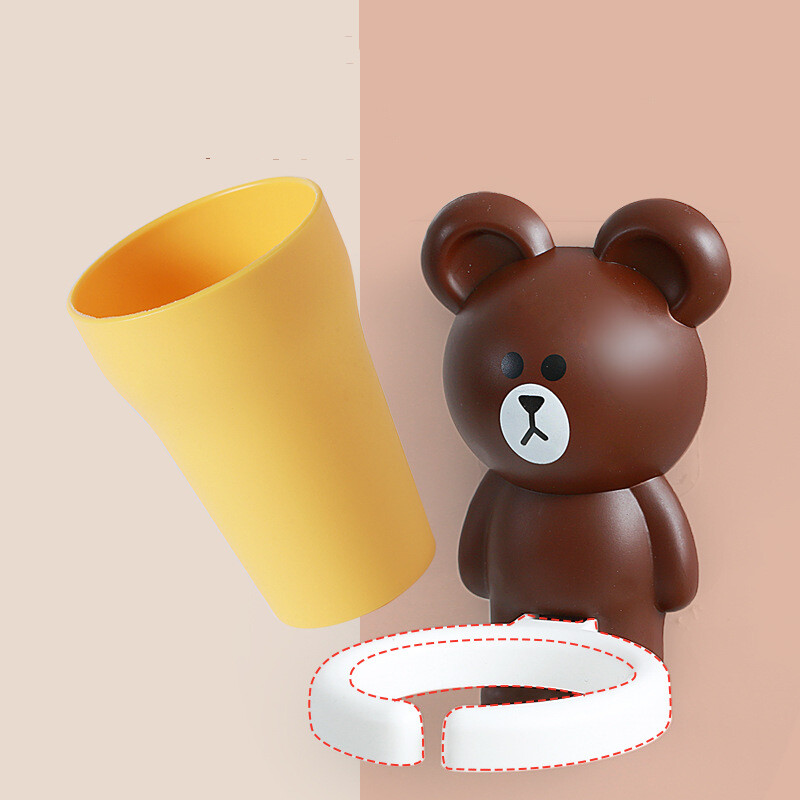 Vaikų dantų šepetėlio laikiklis Sieninės pastos Kūdikių dantų šepetėlio puodelis Saugus Netoksiškas plovimo puodelis Stiprūs nuo kritimo vonios reikmenys