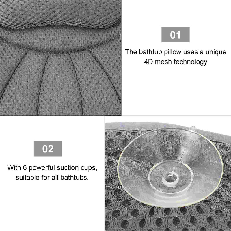 Vonios pagalvės galvos atrama Neslidžios poliesterio vonios kaklo pagalvėlės Patvarios lovos pagalvės