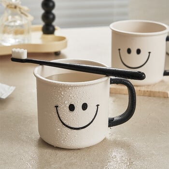 2 τμχ PP Ins Creative Milk White Heat Resistant High Beauty Smiling Face Rinsing Cup Φοιτητικός κοιτώνας Οικιακό κύπελλο ξέβγαλμα