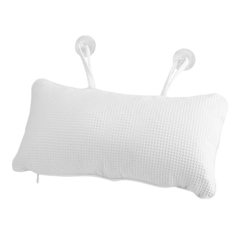 Pagalvėlė kvėpuojanti pagalvė balta lova Minkšta pripučiama vonios kambarys vonia SPA vonia kaklo atrama su siurbtukais ir patalynės puošmena