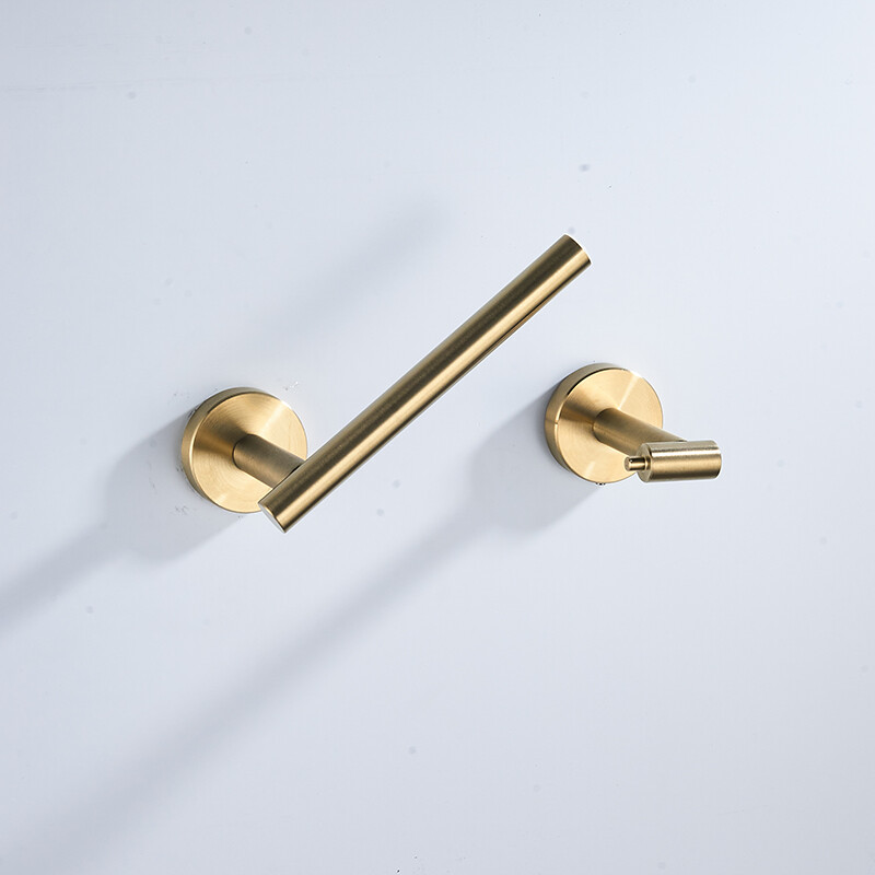 Suport pentru hârtie igienică din oțel inoxidabil Suport pentru rola de hârtie igienică montat pe perete Umeraș auriu pentru șervețele de baie Articole de uz casnic