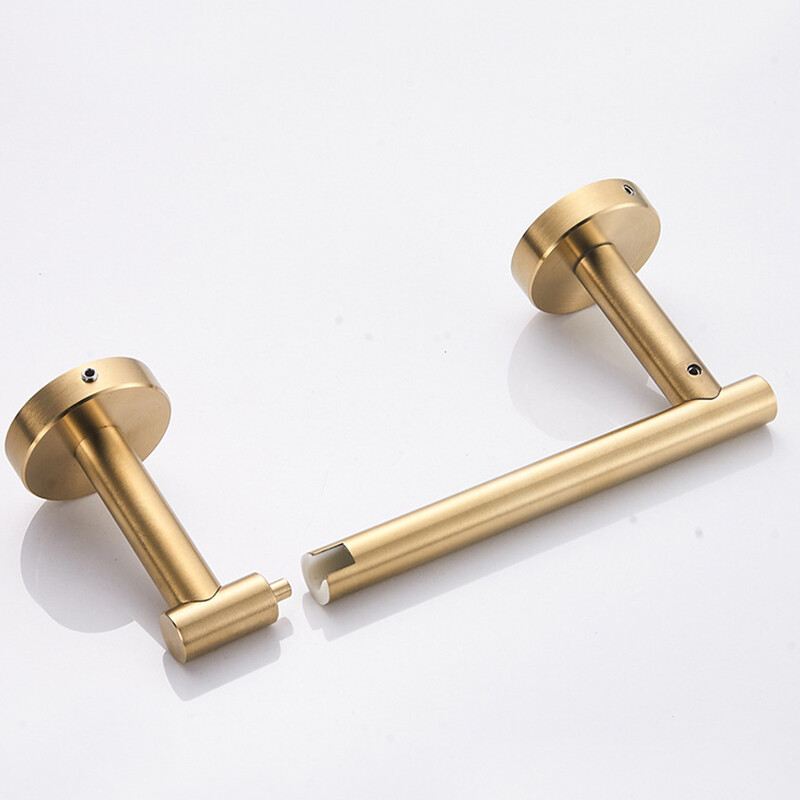 Suport pentru hârtie igienică din oțel inoxidabil Suport pentru rola de hârtie igienică montat pe perete Umeraș auriu pentru șervețele de baie Articole de uz casnic