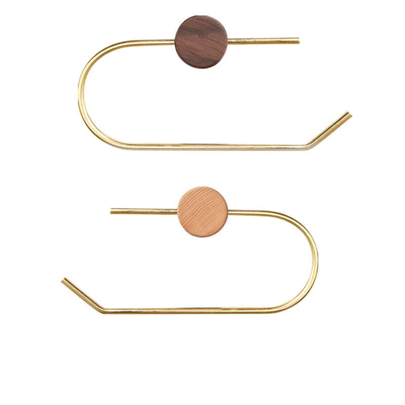 Puidust tualettpaberihoidik ilma puurita Köögis hoidmine Messingist käterätikuivatid Vannitoatarvikud Isekleepuv seinale kinnitatav salvrätikuriiul