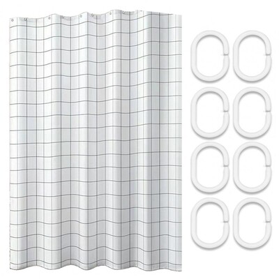 1 set 180*120 cm perdea de duș despărțitor impermeabil perdea pentru cadă căptușită cu țesătură de hotel, lavabilă la mașină, moale pentru baie de acasă