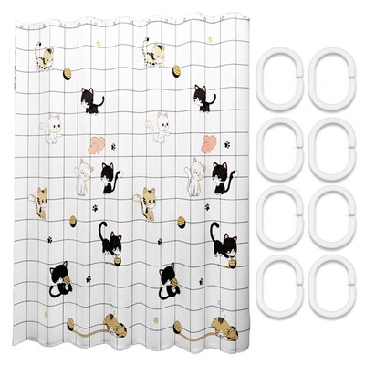 1 set 180*120 cm perdea de duș despărțitor impermeabil perdea pentru cadă căptușită cu țesătură de hotel, lavabilă la mașină, moale pentru baie de acasă