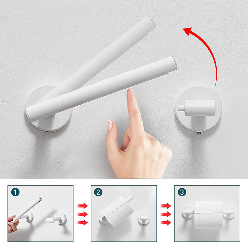 Vannitoatarvikud 304 roostevabast terasest tualettpaberihoidja ümmargune paberirest seinale kinnitatav Liigutatav salvrätikuhoidja käterätikuivati