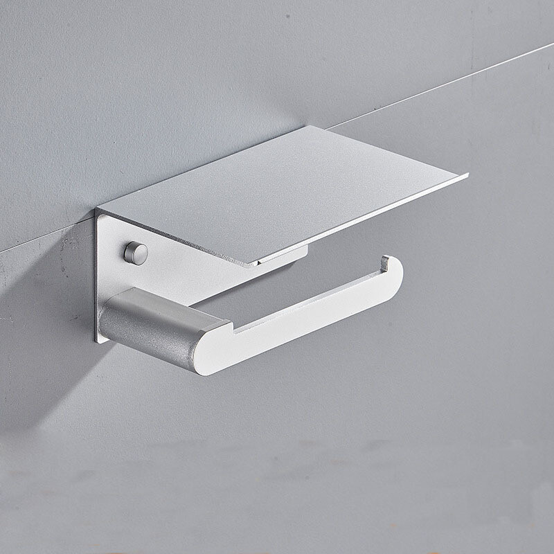 Държач за хартия за тоалетна баня Държач за телефон Стенен монтаж WC Rolhouder Държач за хартия с рафт Поставка за кърпи Кутии за кърпички