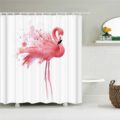 Flamingo dušikardinad roheliste lehtedega vannituba veekindel polüesterkangast trükkimine dušikardina kaunistus vanniekraan