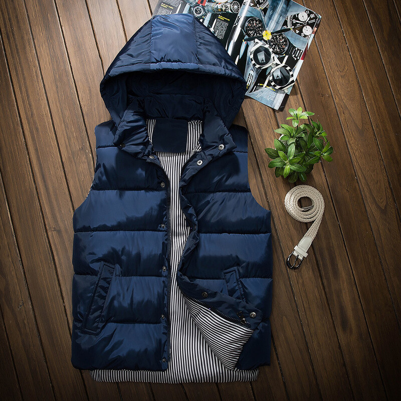 Novi jesenski i zimski muški i ženski pamučni prsluk s kapuljačom Prsluk za par Proljetni i jesenski prsluk s kapuljačom