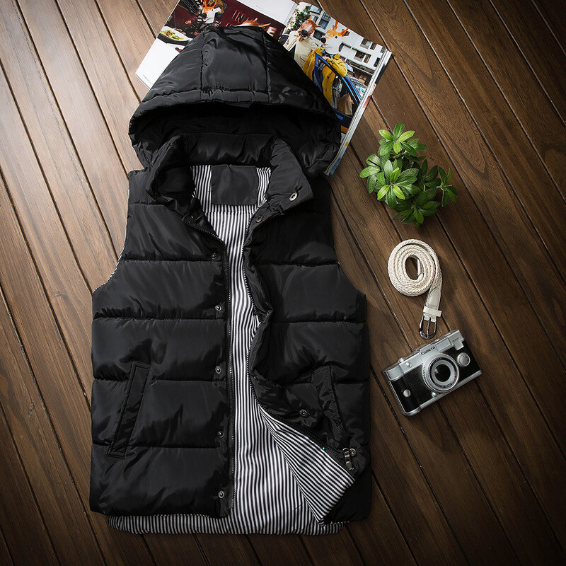 Novi jesenski i zimski muški i ženski pamučni prsluk s kapuljačom Prsluk za par Proljetni i jesenski prsluk s kapuljačom