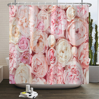 ruralitate flori proaspete perdele de duș de perete perdea de duș de baie perdea de baie din material 3D cu cârlige ecran de baie impermeabil