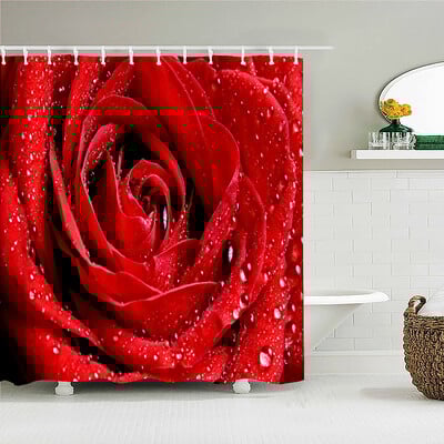 ruralitate flori proaspete perdele de duș de perete perdea de duș de baie perdea de baie din material 3D cu cârlige ecran de baie impermeabil
