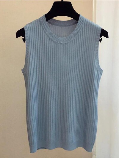 zjais Vasaros pavasario viršutiniai marškinėliai Moteriški megzti marškinėliai be rankovių Moteriški Elastingi Liekni laisvalaikio liemenės Apkarpyti viršutiniai marškinėliai Camis megztiniai marškinėliai