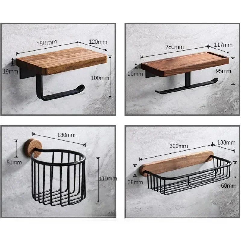 Medinis tualetinio popieriaus laikiklis Vonios sieninis WC popierinis telefono laikiklis lentyna Laikymas rankšluosčių ritinėlių lentynų priedai