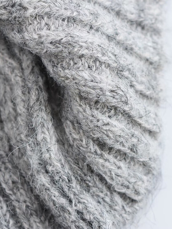 Pulover cu rever mare pentru femei toamna și iarna 2024, noul stil coreean leneș, topuri tricotate de înaltă calitate