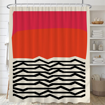 Baie pictură nordică abstractă perdea de duș medievală minimalistă artă poliester țesătură perdea de duș 180 * 180 cm cu cârlige