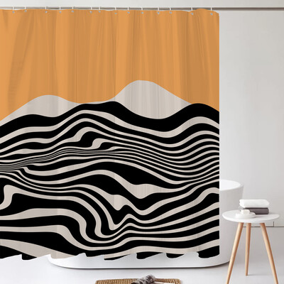 Baie pictură nordică abstractă perdea de duș medievală minimalistă artă poliester țesătură perdea de duș 180 * 180 cm cu cârlige
