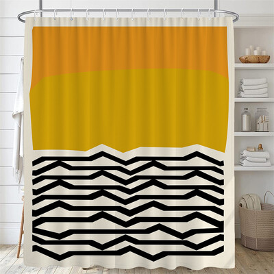 Baie pictură nordică abstractă perdea de duș medievală minimalistă artă poliester țesătură perdea de duș 180 * 180 cm cu cârlige