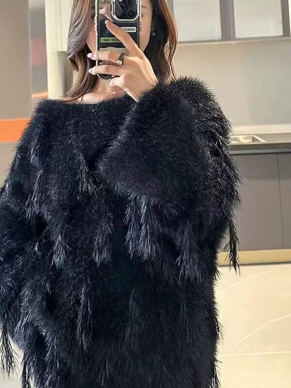 Novi ženski modni europski i američki stil, pleteni pulover s dugim rukavima i V-izrezom