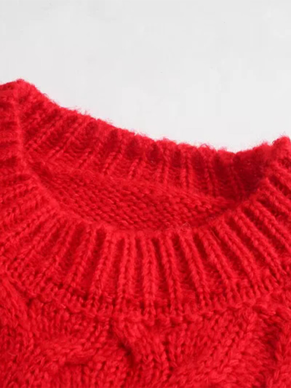 Îmbrăcăminte pentru femei 2024 iarnă în stil european și american modă simplu versatil pulover răsucit pulover tricotat cu mâneci lungi