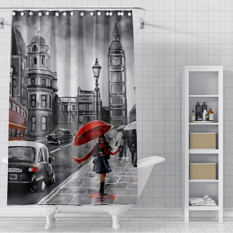 namų dušo užuolaidos vonios kambariui Aliejinės tapybos stiliaus vandeniui atsparus audinys vonios kambarys Užuolaidos šiuolaikiškos dušo užuolaidos 180x200 240x200