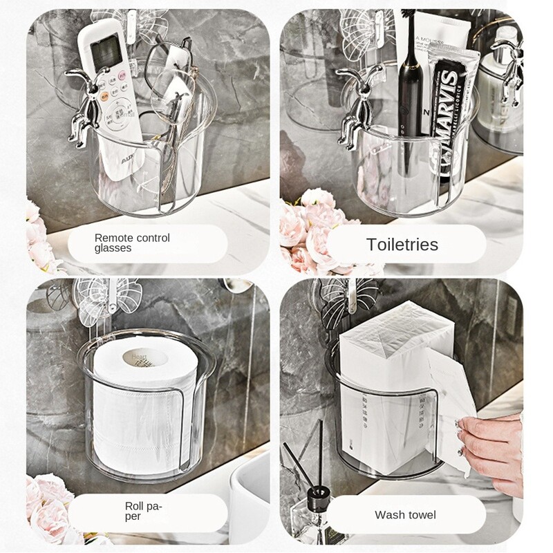 Seinale kinnitatav tualettpaberi hoidik veekindel kudede hoiukarbi jaotur, trumlita stantsivaba hoiurest köögi ja vannitoa jaoks