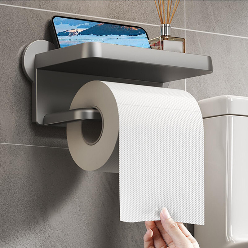 Tualeto popieriaus laikiklis Prie sienos montuojamas aliuminio lydinio tualetinio popieriaus laikiklis servetėlių stovas Vonios servetėlių laikiklis Vonios kambario priedai