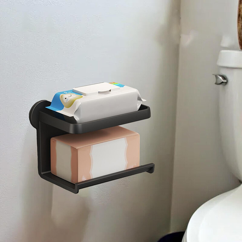 Tualeto popieriaus laikiklis Prie sienos montuojamas aliuminio lydinio tualetinio popieriaus laikiklis servetėlių stovas Vonios servetėlių laikiklis Vonios kambario priedai