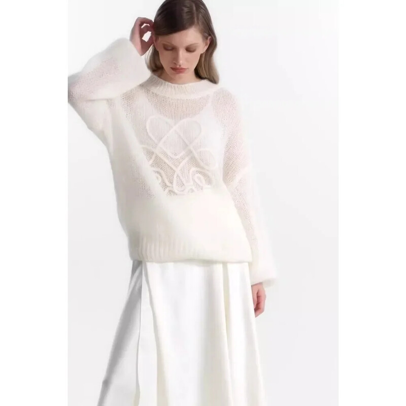 Toamnă Iarnă Leneș Leneș Pulover Jachetă Femei Pulover Tricotat Topuri Broderie Cu mânecă lungă Harajuku Estetic Roz Tricoturi Pulovere