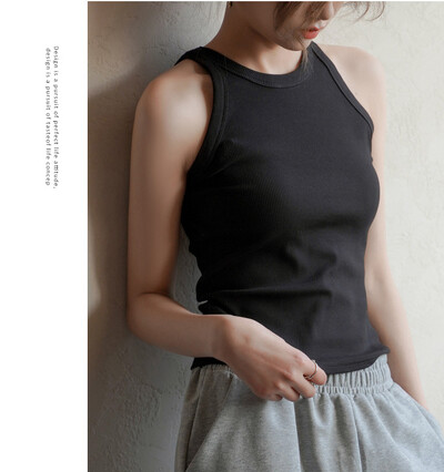 DOIAESKV Basic solidūs marškinėliai, moteriški ploni apynasriniai kakleliai, atlenkti pečius, marškinėliai, marškinėliai, vasariniai, moteriški, marškinėliai be rankovių „dropshipping“