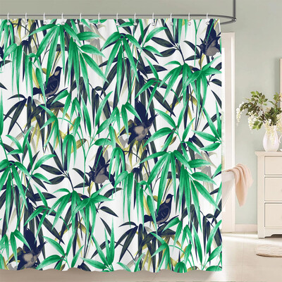 Perdele de duș cu model de flori de fluturi Perdele de baie Perdele de baie din poliester impermeabil cu 12 cârlige Perdeau de duș