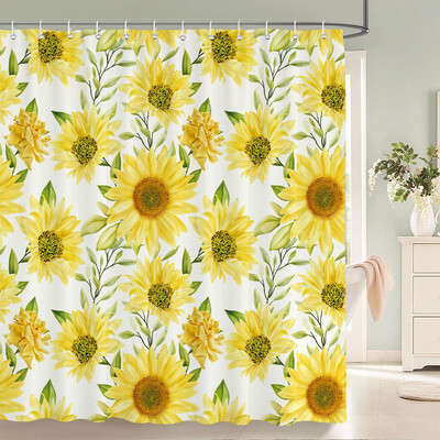 Perdele de duș cu model de flori de fluturi Perdele de baie Perdele de baie din poliester impermeabil cu 12 cârlige Perdeau de duș