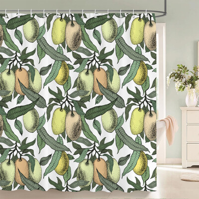 Perdele de duș cu model de flori de fluturi Perdele de baie Perdele de baie din poliester impermeabil cu 12 cârlige Perdeau de duș