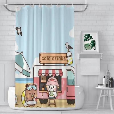 Perdeau de duș Baie Cute Bear Pnada Bubu Dudu decor Articole moderne de uz casnic Perdeau de baie Cadou de absolvire Cadou de festival