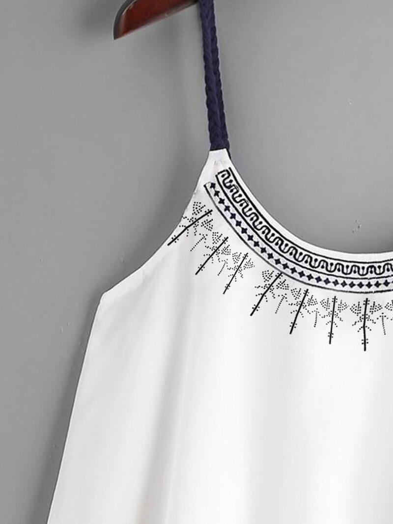 Maiuri fără mâneci pentru femei, cu volane, din șifon, brodat, stil nou, ocazional, largi, îmbrăcăminte de stradă de vară, zilnic Harajuku