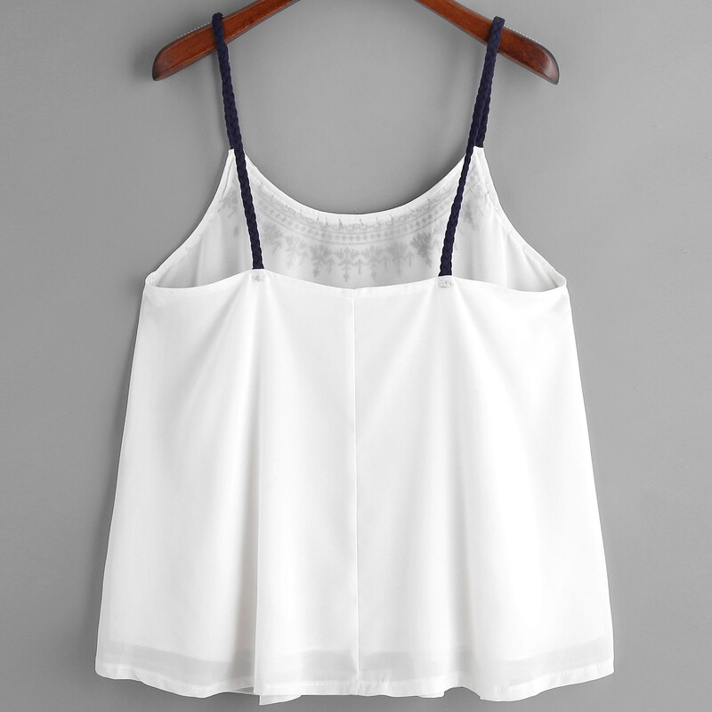 Maiuri fără mâneci pentru femei, cu volane, din șifon, brodat, stil nou, ocazional, largi, îmbrăcăminte de stradă de vară, zilnic Harajuku