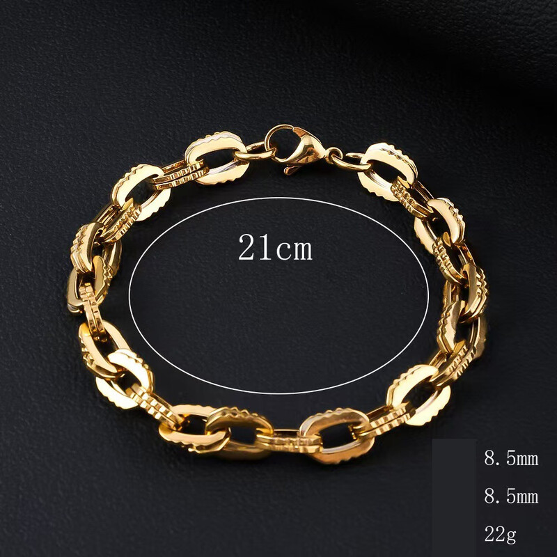 Titāna tērauda rokassprādze ins style moderna nerūsējošā tērauda aproce, pārklāta krāsnī ar 18K īstu zeltu, universāla nerūsējošā tērauda aproce no titāna tērauda