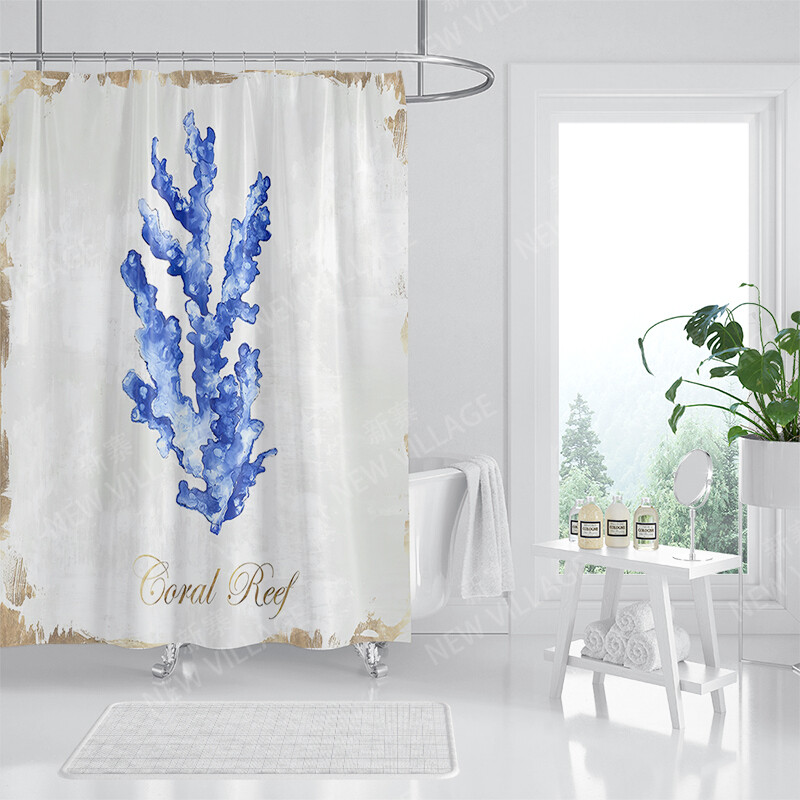 Namų vandeniui atsparaus audinio vonios užuolaidų priedai 90x200 dušo užuolaidos 240 * 200 Atlantis stiliaus dušo užuolaidos